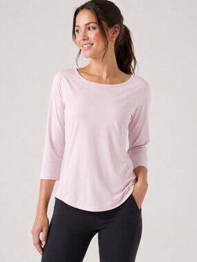 Lululemon Pink Lightweight Top Size 6 Loose Fit 3/4 Sleeve Athleisure Activewear